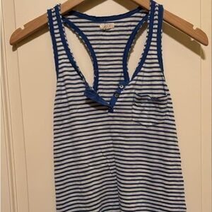 Aerie Blue and White Stripped Tank Top size small